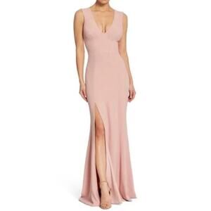 Dress The Population Blush Pink Slit Dress Gown Small